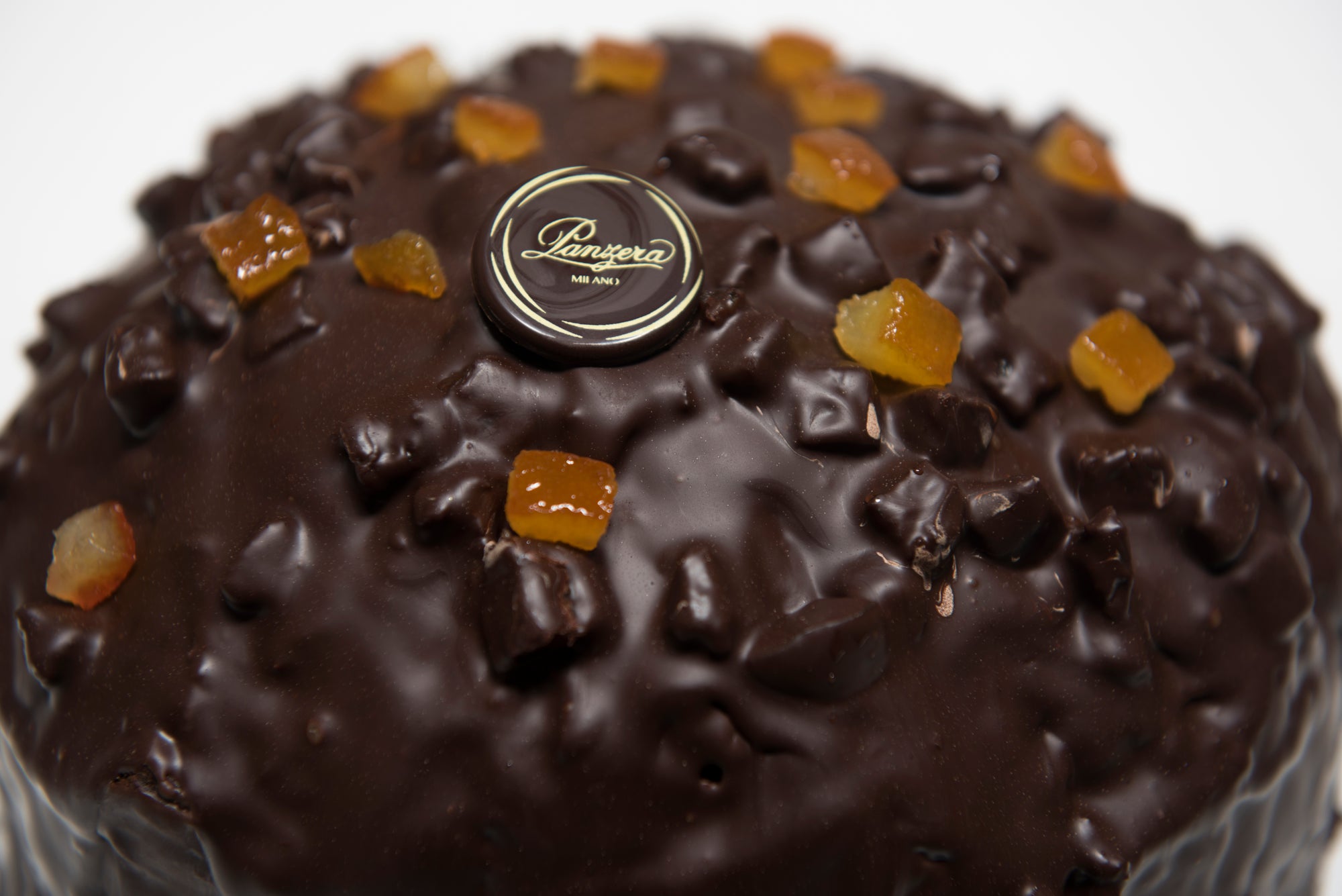 Panettone Glassato al Cioccolato Extrafondente 75% e Arancio Candito
