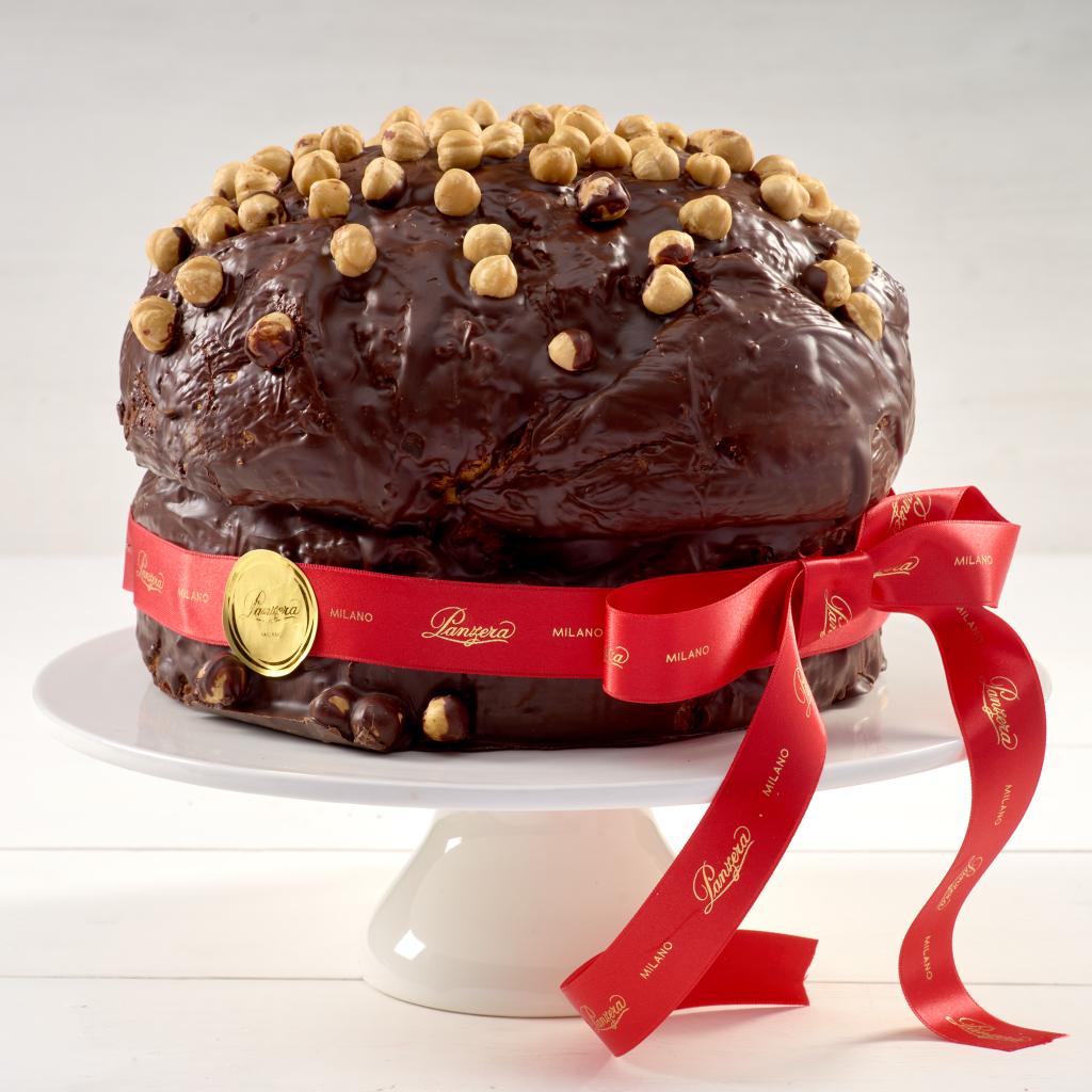 Panettone Glassato al Cioccolato Extrafondente 75% e Nocciole